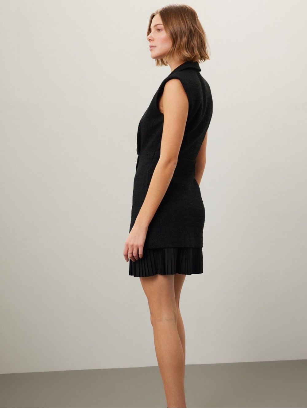 SANDRO Alexandrie Tweed Sleeveless Layered Blazer Mini Dress Size 38 US 4 / 6 - Picture 16 of 16